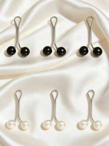 Bộ 6 ghim cài khăn cho nữ, kẹp khăn và trâm cài giả ngọc trai, thích hợp cho khăn choàng, khăn trùm đầu, áo len và váy. - Nhiều màu - Xem 6