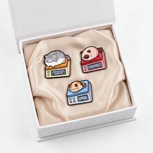 Set de 3 broches de gato pesando, adorables y suaves, en forma de balanza de pesaje, accesorio popular de cruce de fronteras, set creativo de 3 piezas de broche de gato pesando, set de pines de esmalte adorables, accesorio de ropa adorable de cruce de fronteras, set de 3 piezas de broche de gato pesando de dibujos animados, set de insignias de esmalte suaves y adorables - Multicolor - Ver 5