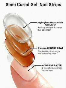 Showyboo Semi-Cured Gel Nail Stickers 20pcs, Translucent Soft Solid Color Design, Protects Natural Nails, UV Lamp Required, Versatile For All Seasons, Suitable For Home Leisure, Wedding Looks, Weekend Gatherings And Vacations - Multicolor - View 11