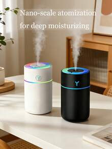 Color Cup Humidifier: Quiet Desktop Spray, 2-In-1 With Aroma & LED Light. USB Mini Portable, Silent Sleep-Friendly. Use In AC Room, Bedroom, Hotel, Office, Dorm, Bath, Pet/Yoga Room. Home Decor & Gift For Women. - Mist - View 4