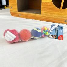 Bộ đồ chơi cho thú cưng bằng bóng dây cotton bền chắc, giúp giảm buồn chán và làm sạch răng, có chuông. - Nhiều màu - Xem 4