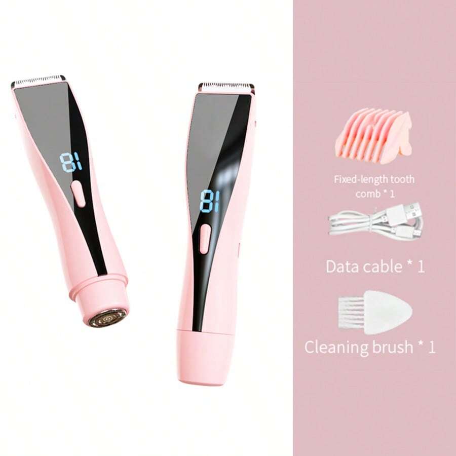 Máy cạo râu điện phiên bản nâng cấp mới, máy cạo râu điện 2 trong 1 dành cho nữ với màn hình hiển thị mức pin (phù hợp cho mọi vùng cơ thể), máy tỉa lông vùng bikini cho nữ, chống nước, chuyên dụng cho vùng bikini khô và ướt. - Mô hình nâng cấp - Xem 1