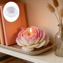 1 pieza Molde de silicona con forma de flor, DIY Jabón artesanal 3D en forma de flor, Artesanía de yeso, resina, decoración del hogar, regalo artesanal creativo - A-blanco - Ver 5