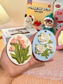 Custom Floral Embossed Painting 3D Clay Painting Graffiti Set, Includes Mini Paints, Suitable For Home Decor, Party Gifts, Classroom Projects And Holiday Gifts, DIY Art Tools, Suitable For Beginners, Ideal Gift For Holiday Parties - Multicolor - View 5