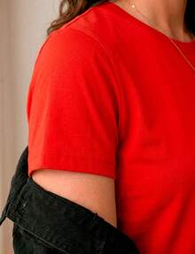 Camiseta Feminina Algodão Brasil Estampada Confortável - Vermelho - Visão 4