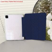 1 件装海军蓝粉色波点三折平板电脑保护套，带笔槽和多角度支架，兼容 iPad 10.9 英寸/10.2 英寸/Air 5/Pro 11 英寸/第十代/9.7 英寸/Air 2/(第七代)/(第八代)/Air 4/5/Pro 11 英寸/2022 款第十代 10.9 英寸/Air 13(M3 2025)/Air 11(M3 2025)/11(A16 2025)，Galaxy Tab S10+/S9/A9，iPad 5/5 Pro/6/6 Pro/7/7 Pro - 彩色 - 查看 1