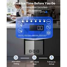 Commercial Ice Maker Machine, 440 Lbs/24h With 85 Lbs Storage Capacity, Built-In/Freestanding/Under Counter, Stainless Steel Ice Maker With LED Display & Self-Cleaning, For Home Bar Restaurant - 440 lbs/day Single water inlet - 查看 5