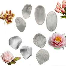 Peony, Tulip, Rose Petal Double-Sided Textured Silicone Mold, Fondant Cake Decorating Mold, Reusable Kitchen Baking Tool For Wedding, Birthday Party Decoration - Light Grey - View 2