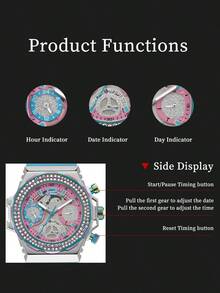 GUESS Fusion 女士 36 毫米金色粉色皮革表带日期显示腕表 GW0553L5 - 粉色 - 查看 5