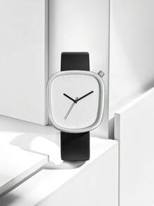 Đồng hồ TOMI trẻ em 1 chiếc, mặt số tối giản hình viên sỏi, dây da đen kiểu dáng giản dị, phù hợp cho sử dụng hàng ngày và làm quà tặng. - màu đen - Xem 7