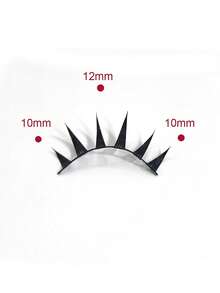 5 Pairs/Box Korean Style Lace Wispy Flared False Eyelashes, Whole Strip Thick Doll-Like Lashes, Lift Eyelids, Cosplay Manga Lash Effect - Black - View 5
