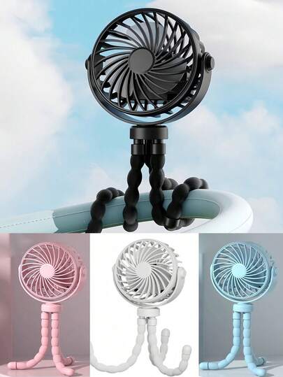4-In-1 Portable Mini Electric Fan. Wall-Mounted/Stand-Alone/Handheld. With Night Light & Fan, USB Powered, 3-Speed Adjustable, Long Battery Life, Lightweight & Compact. Suitable For Desk, Handheld & Various Scenarios. An Indispensable Cooling Device For Summer Travel.