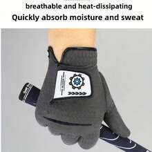 Guante de golf profesional para hombres, mano izquierda individual, transpirable y duradero, agarre mejorado, flexible - Gris - Ver 6