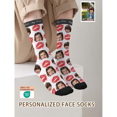 1 Pair Custom Face Socks, Custom Photo Sock, Custom Printed Socks, Personalized Funny Face Socks, Custom Picture Socks, Put Any Face On The Socks, Anniversary Gift, Valentine Gift, Birthday Gift, Wedding Gift, Mother's Day Gift, Father's Day Gift, Best Friend Gift, Gift For Mom/Dad, Gift For Girlfriend/Boyfriend, Gift For Her/Him Doggy