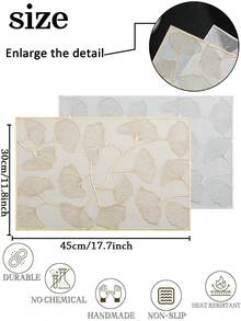 1-120 miếng lót bàn ăn hình chữ nhật tối giản bằng PVC, có thể giặt, dễ làm sạch, lau sạch, chống trượt, tấm lót bàn ăn, Sweet Reverie, tấm lót bàn ăn thanh lịch, sắp xếp bàn ăn, tấm lót mặt bàn bếp, trang trí lễ cưới ngày lễ - Nhiều màu - Xem 3