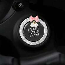 Anel decorativo para carro com emblema brilhante - Flor de cristal artificial para botões e maçanetas, botão de partida sem chave, ignição e anel decorativo para maçaneta. - Tamanho Único - Ver 15