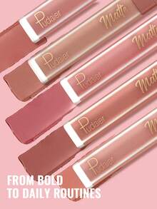 Pudaier Velvet Matte Lip Glaze - Lipstik Cair Tahan Lama, Melembapkan dan Tidak Lengket, Tekstur Beludru Mewah, Cocok untuk Berbagai Tampilan Riasan, Alat Kecantikan Penting untuk Wanita, Hadiah Sempurna - 06 - View 4
