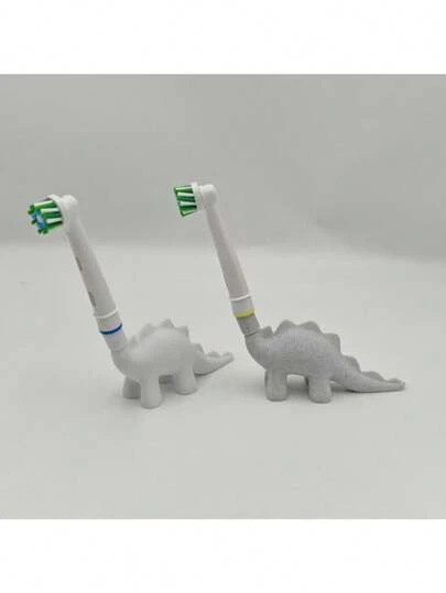Cute Dinosaur Electric Toothbrush Holder With Stand - Electric Toothbrush (Not Compatible With IO Or Pulsonic Series Brush Heads), Durable Plastic, Freestanding Without Power, Space-Saving Bathroom Storage, Fun Toothbrush Organizer Holder