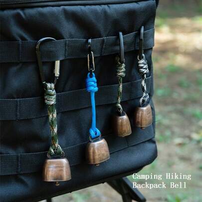 2 piezas (colores mixtos) Campanas ruidosas para exteriores, campanas de hierro repelentes de osos, campanas de vaca vintage para senderismo, camping, mochila