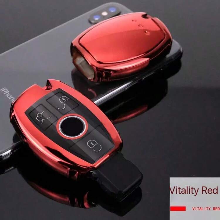 Bộ móc chìa khóa, bao bảo vệ chìa khóa bằng TPU mềm, hộp đựng chìa khóa ô tô cho các dòng xe A-Class, C-Class, E-Class, S-Class, G-Class, GLC, GLE, GLS, CLA, CLS, GLA, GLB, giá đỡ chìa khóa tinh tế và cao cấp, phù hợp cho cả nam và nữ. - Một kích thước phù hợp với tất cả - Xem 16