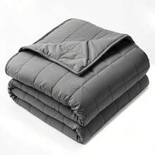 Weighted Blanket For Adults, Grey Cooling Heavy Blanket For Sleeping Perfect For 190-210 Lbs, Queen Size Breathable Blanket With Premium Glass Bead, Machine Washable (48" X72" 10lbs) - Grey - View 1