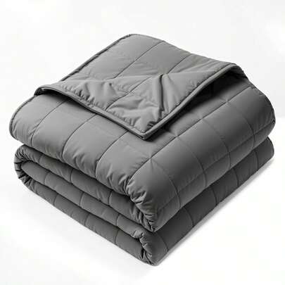 Weighted Blanket For Adults, Grey Cooling Heavy Blanket For Sleeping Perfect For 190-210 Lbs, Queen Size Breathable Blanket With Premium Glass Bead, Machine Washable (48" X72" 10lbs)