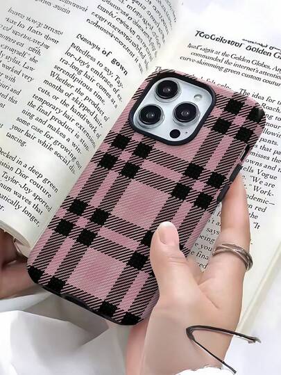 1 pezzo Custodia protettiva per telefono anti-caduta 2-in-1 con motivo a quadri, in materiale PC, adatta come regalo per le vacanze, compatibile con Apple iPhone Xs/Xs Max/Xr/11 12 13 14 15 16 Pro/Pro Max/14 15 16 Plus/17/17 Pro/17 Pro Max, unisex