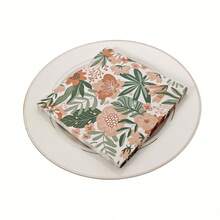 IOOJA 20/50pcs 2-Ply Unfolded Size 33*33cm Hand-Painted Floral Pattern Party Napkins, Disposable Tissue Paper Suitable For Theme Parties, Essential For Company Events, Friends Gatherings - Multicolor - View 7