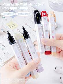 1個多層印章，可旋轉且可拆卸的日記印章，適用於計畫本、日誌、筆記本，適合作為節日送給家人和朋友的禮物 - 多款 - 查看 6
