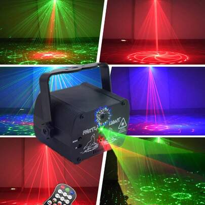 Đèn chiếu sáng tiệc tùng, đèn disco, quả cầu disco, đèn laser RGB kích hoạt âm thanh, đèn DJ, máy chiếu có điều khiển từ xa, thích hợp cho các bữa tiệc Giáng sinh, câu lạc bộ, sinh nhật, karaoke, KTV, quán bar, vũ trường, trang trí tiệc Halloween.