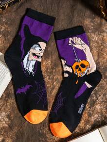 Disney 4双/1双官方反派角色圣诞新年礼物袜，卡通动画人物袜子，男女皆宜，超级英雄袜子，新颖有趣的袜子 - 彩色 - 查看 6