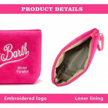 New Fashionable Cosmetic Bag For Women, Plush Material, Multiple Colors, Large Capacity Toiletry Bag, Suitable For Storing Women's Cosmetics, Suitable For Daily Commuting, Shopping And Travel. - Blue - View 4