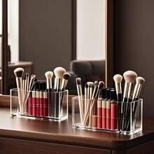 3件套透明亚克力多隔层化妆刷收纳盒，多功能桌面化妆品整理盒，适用于家庭、学校、办公室、浴室、卧室、客厅 - 單款 - 查看 7