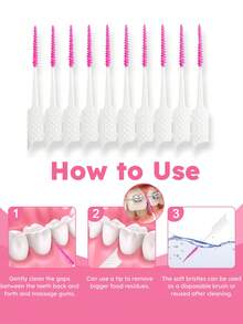 Vaclav 50/100/150/250pcs Soft Silicone Dental Floss Picks, Disposable Tooth Cleaning Floss Sticks With Case - Multicolor - View 5