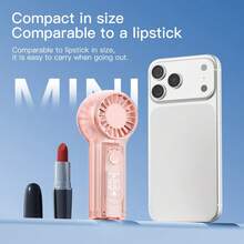 新款手持风扇，睫毛柔风风扇，轻柔微风，迷你风扇，数字显示，超长续航，便携式颈挂风扇 - 手持 - 查看 1