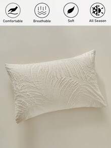 2pcs Khaki Boho Style Cutout Tufted Pillowcases, Vintage Farmhouse Chic Polyester Decorative Pillow Covers Suitable For All Seasons, Decor, Machine Washable, Inserts Not Included - Khaki - View 2