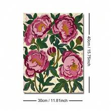 1 pezzo Quadro/Senza cornice cartellone su tela con arte murale floreale astratta di peonia rosa vintage, adatto per ingresso, camera da letto, soggiorno, decorazione moderna per la casa, stile vintage - A - Visualizzare 11