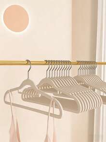 5/10/20/30/40/50 chiếc, Đen/Trắng/Hồng/Xám, Móc treo quần áo phủ nhung, Móc treo quần áo dày dặn, chống trượt, không đường nối, Dụng cụ sắp xếp quần áo gia đình, Sử dụng được cả khi khô và ướt, Tiết kiệm không gian, Chống va đập, Bền chắc - Nhiều màu - Xem 2