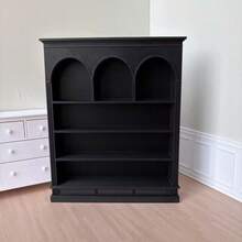 Rak Buku Miniatur Gaya Romawi Klasik Skala 1:12 - Furnitur Miniatur/Rak Penyimpanan Ruang Belajar/Dekorasi Adegan Model/Hadiah Liburan/Hadiah Natal/Ulang Tahun - A - View 3