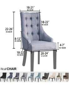 1/4/6pcs Vintage Irregular Chair Cover Set, Removable High Backrest Chair Slipcover, Suitable For Dining Table Chairs, Stools, Nordic Style - YHCGYT05 - View 7