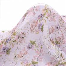 1 Tấm vải chiffon thêu hoa - 19,68x57 inch (50x145cm) Hoàn hảo để tự làm khăn trải bàn, khăn ăn và đồ thủ công, vật liệu may vá và ch quilting | Chỉ giặt tay - mặc định - Xem 2