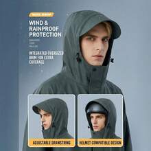 一件加厚高品质连帽雨衣，可调节抽绳，适合摩托车/自行车骑行、户外活动，保暖，适合情人节、宠物、嘉年华、春夏、伴娘礼物、房间/海滩、旅行、男女通用、度假、可爱配饰、海滩必备、毕业季、毕业典礼、祝贺毕业、毕业派对、旅行徒步必备、露营必备、便携工具、夏季必备、夏季便携 - 男女款 - 查看 4