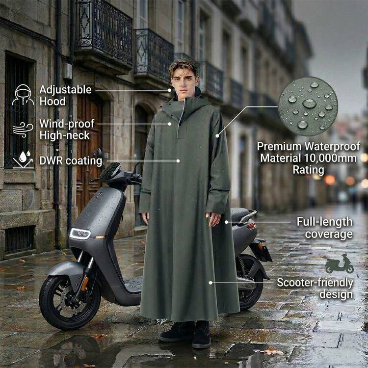 一件加厚高品质连帽雨衣，可调节抽绳，适合摩托车/自行车骑行、户外活动，保暖，适合情人节、宠物、嘉年华、春夏、伴娘礼物、房间/海滩、旅行、男女通用、度假、可爱配饰、海滩必备、毕业季、毕业典礼、祝贺毕业、毕业派对、旅行徒步必备、露营必备、便携工具、夏季必备、夏季便携 - 男女款 - 查看 5