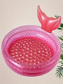 1 pieza Piscina inflable redonda, diseño de patrón de escamas de pez, piscina de fiesta, piscina decorativa, piscina de bolas, material de PVC reforzado, plegable y portátil, adecuada para uso en verano al aire libre en el patio trasero, fiesta, boda, entretenimiento, jardín y uso al aire libre - Varios estilos - Ver 9