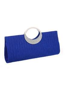 Bộ 4 món trang sức dự tiệc dành cho nữ: túi xách đính đá lấp lánh, túi dự tiệc, túi đeo vai dây xích, kèm dây chuyền, bông tai, vòng tay và các phụ kiện khác. - Màu xanh lam - Xem 2