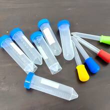 1 Set - 50ml Plastic Graduated Centrifuge Tubes With Rack And Colorful Straws, Screw Cap Sample Storage Tubes, Educational Laboratory Supplies, Suitable For STEM Science Experiments, School Projects And Home Education, Perfect For Students And Teachers, Back To School Season - 4-hole Series a - View 5