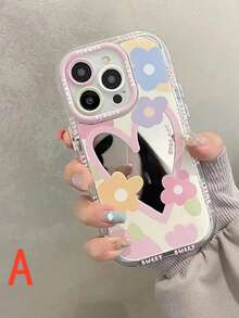 Ốp lưng điện thoại hình trái tim đính gương, tương thích với iPhone 16/7/8/11/12/13/14/15/X/XR/Xs/Plus/Pro/Pro Max/SE2, một chiếc ốp bảo vệ điện thoại bền, thời trang và dễ thương. - Trong sáng - Xem 5