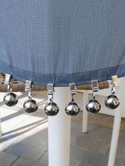 1pc/4pcs Stainless Steel Ball Clamps, Suitable For Home Use, Outdoor Activities, Camping, Weddings And Picnics To Stabilize Tablecloths And Curtains