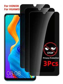 3pcs Tempered Glass Screen Protector, Anti-Peeping, Fit For Honor And Other Phone Models, Anti-Scratch, Support Fingerprint Unlock, Privacy Protection, Easy Installation Gift For Birthday, Family, Friends Anti-Spy, Phone Screen Protector, Phone Accessories Waterproof Shockproof Anti-Fall Anti-Fall Anti-Fingerprint Full Cover - Black - View 16
