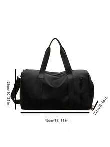 经典流行大容量旅行包，时尚纯色，简约百搭，轻便易携，干湿分离，独立鞋仓，多功能可调节肩带斜挎包，适合周末旅行、商务出行、运动健身，也可用于收纳学生用品和学习资料。 - 黑色 - 查看 5